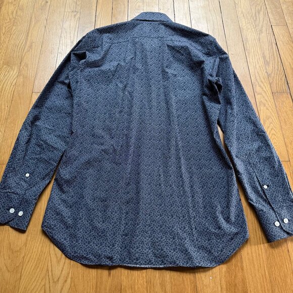 Bonobos Size 15/34 Mens Navy Printed Slim Fit Button-Down Shirt Stretch Preppy - Picture 10 of 13